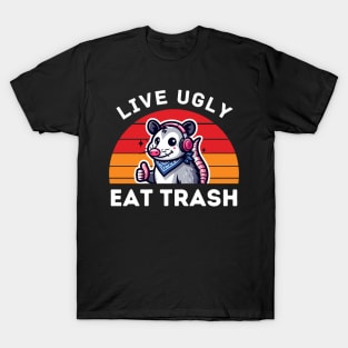 Live Ugly Fake Your Death - Retro T-Shirt